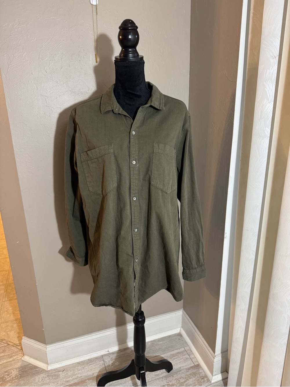 Lucky Brand Olive Green Boyfriend Shirt